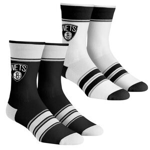 Brooklyn Nets Rock Em Socks Youth Multi-Stripe 2-Pack Team Crew Sock Set